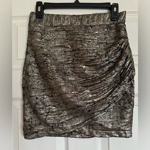 Revolve x ASTR The Label Foiled Wrap Mini Skirt